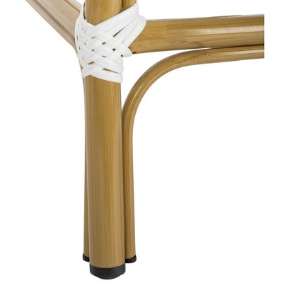 Parisian White Wicker and Aluminum Counter Stool