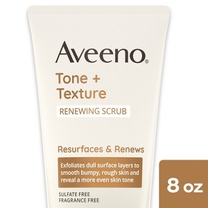 Aveeno Tone + Texture Renewing Fragrance-Free Body Scrub - 8oz - 1 of 4