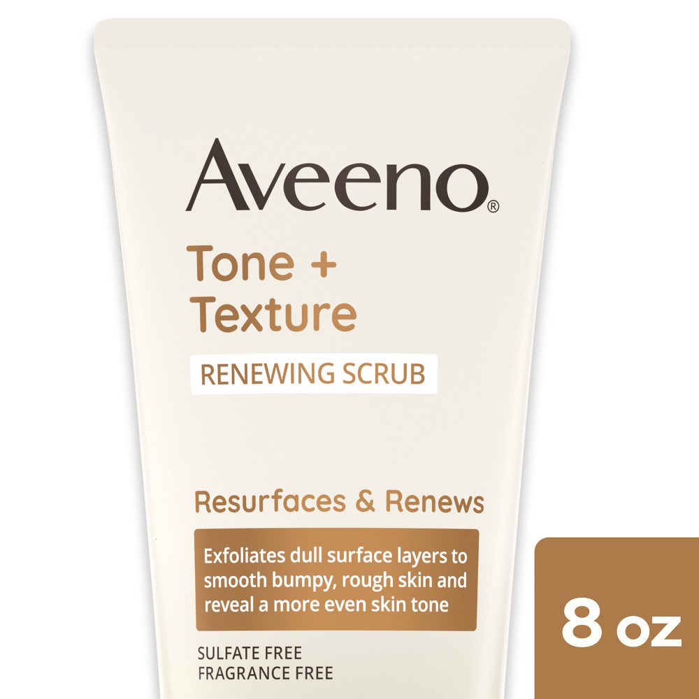 Photos - Shower Gel Aveeno Tone + Texture Renewing Fragrance-Free Body Scrub - 8oz 