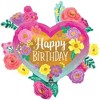 LoonBalloon 27 Inch Painted Flowers Birthday Balloon with 4 latex balloons - Festive & Colorful - 2 of 3