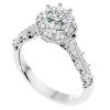 Pompeii3 1 1/10Ct Vintage Diamond Moissanite Halo Engagement Ring White Yellow Rose Gold - 2 of 4