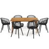 7-Piece Outdoor Patio Dining Set with PP Chairs, Acacia Wood Table Garden Furniture for Balcony or Terrace-Maison Boucle - 2 of 4