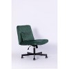 MaseiKar Velvet Office Chair with Cross Legged Design, Memory Foam Seat & Stainless Steel Frame, 320lb Capacity, Green Color, Wheels Included - 4 of 4