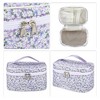 Unique Bargains Portable Peony Travel Cosmetic Bag Purple 1 Pc - 3 of 3