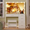 USIKEY Makeup Vanity with 12 Lights, Vanity Desk with Power Outlet, 5 Drawers, Dressing Vanity Table with Stool for Bedroom - 4 of 4