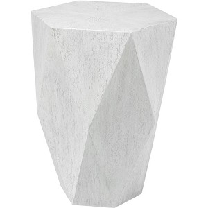 Uttermost Modern White Ceruse Geometric Accent Side End Table 18 1/2" x 17" for Living Room Bedroom Bedside Entryway House Office - 1 of 1