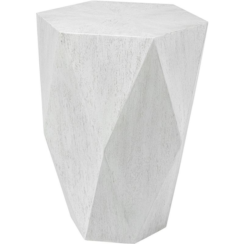 Uttermost Modern White Ceruse Geometric Accent Side End Table 18 1/2" x 17" for Living Room Bedroom Bedside Entryway House Office, 1 of 2