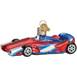 Old World Christmas Glass Blown Tree Ornament, Racing Car - 1 of 4