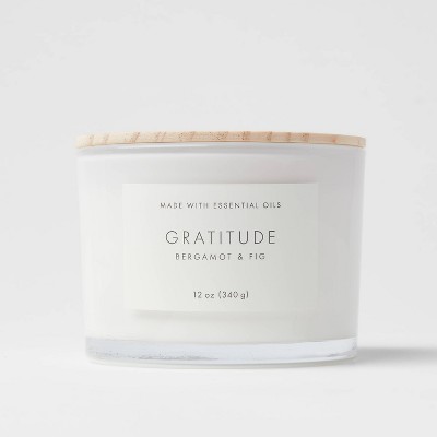 Photo 1 of 12oz Wood Lidded Glass Wellness Grateful Candle - Project 62