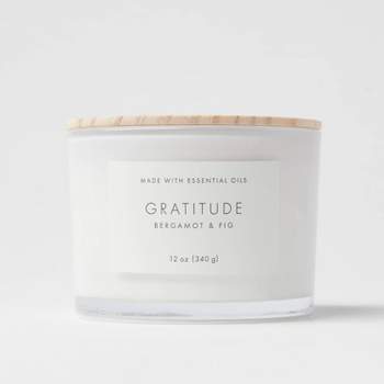 Wood Lidded Glass Wellness Grateful Candle - Threshold™