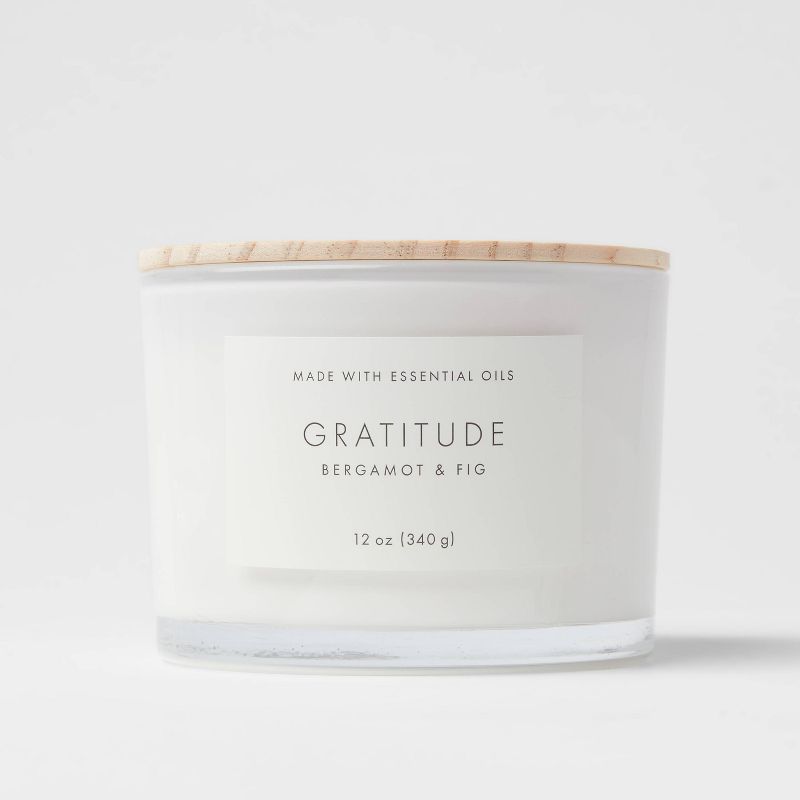 Wood Lidded Glass Wellness Grateful Candle - Threshold™, 1 of 9