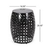 NicBex Modern Barrel-Shaped Outdoor End Table for Patio, Powder-Coated Patio Side Table with Cutout Design, Large Metal End Table - 3 of 4