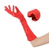 INSPIRE CHIC Women's Satin Opera Length Gloves with Pleats - 3 of 4