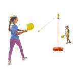 HearthSong - All-Surface Adjustable Classic Swingball Game With Sturdy Base, Kids Backyard Game