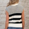 Amaryllis Women’s Sleeveless Striped Knit Sweater Tank Crew Neck Textured Pullover Classic Fit Casual Top - 4 of 4