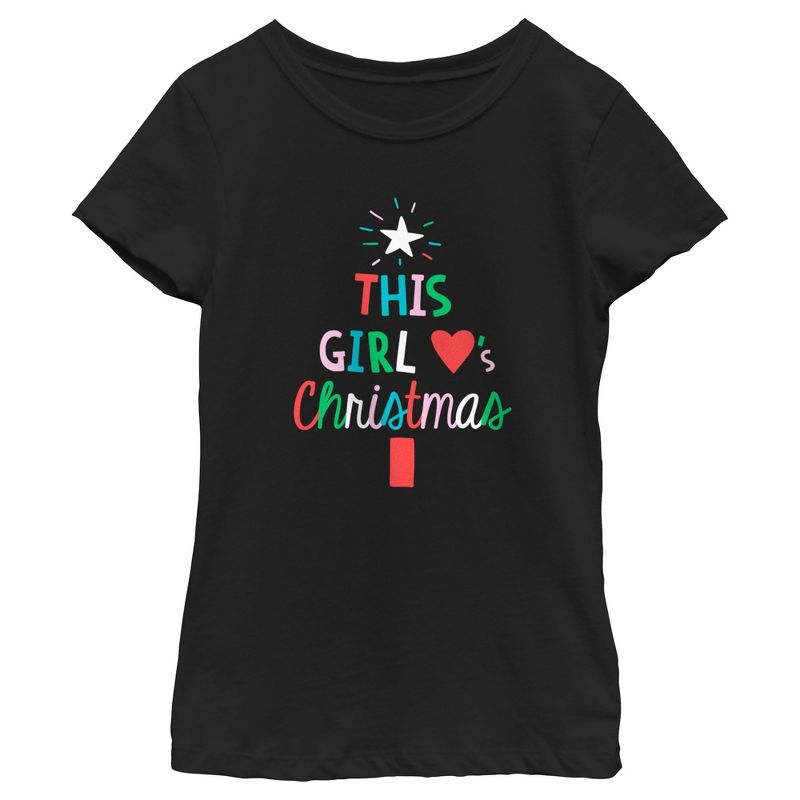Girl's Lost Gods This Girl Loves Christmas T-Shirt, 1 of 5