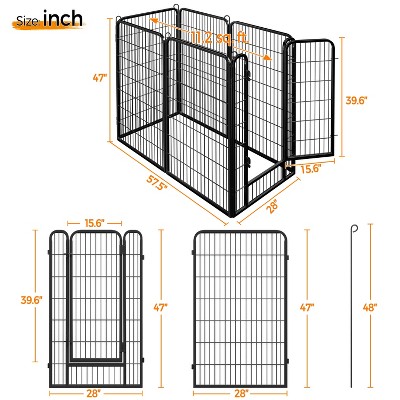 Yaheetech Black Metal 6-Panel Pet Playpen