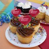 Sacred Heart University Primary Logo Heart Love Cupcake Picks Toppers Decoration Set of 6 - 4 of 4