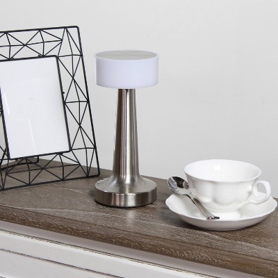 8.5" Silver Cordless Touch Sensor Desk Lamp with Dimming