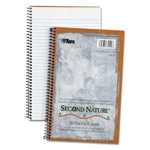 Tops Second Nature Subject Wire Notebook College/Medium 6 x 9 1/2 White 80 Sheets 74109 - 1 of 3