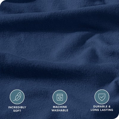 Dark Blue Twin/Twin XL Cotton Flannel Duvet Cover Set