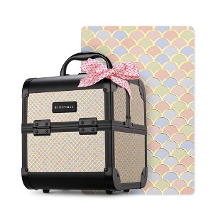 Byootique Makeup Train Case with Mirror Cosmetic Box Organizer Art Deco Pastel AD Multi - 1 of 4