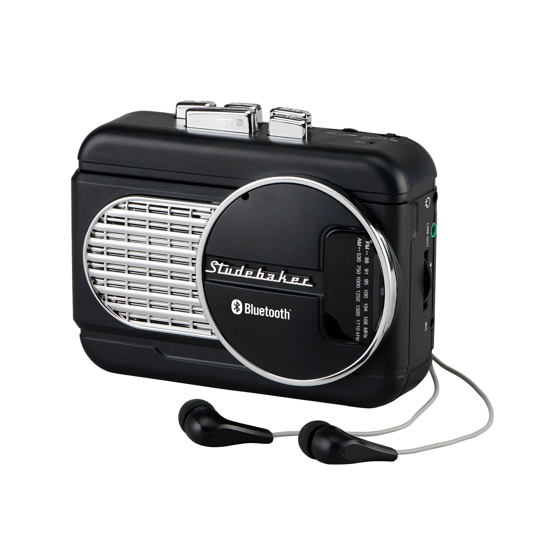 Studebaker SB3675BSA Bluetooth Personal Stereo Cassette Player with AM/FM and Built-in Speaker