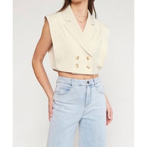 Women's Double Breasted Cropped Vest - entro - 1 of 4