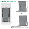 35 QT Garbage Waste Recyling Bin with Full Extension Slides, Pullout Trash Can for Under Kitchen Cabinets - 2 of 4