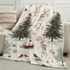 Flannel blanket,Christmas Deer Tree Snowy Forest Flannel Blanket,An afternoon nap blanket,suitable for all seasons,as a Christmas Gift. - 2 of 4