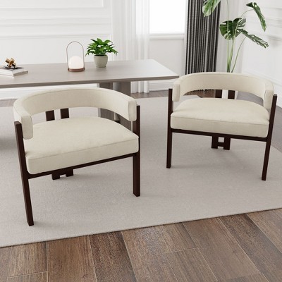 NicBex Modern Accent Chair Upholstered Armchair with Open Back 3 Legs Set of 2 Comfy Chair Lounge Chair for Living Room, Bedroom