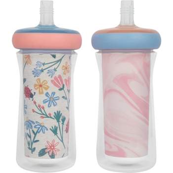Tommee Tippee 2pk Insulated Straw Toddler Cup - Pink/mint - 9oz : Target
