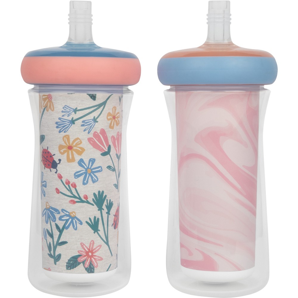 Photos - Baby Bottle / Sippy Cup The First Years Insulated Straw Cups - Lady Bug - 2pk/9oz