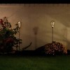 Set of 2 Outdoor Solar Powered Edison Bulb Garden LED Stakes Black - Alpine Corporation: Automatic, Weather-Resistant, Metal Body - 4 of 4