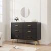 Jojoka 6 Drawer Dresser, Modern Wooden Dresser with Gold Handles and Storage Space - 2 of 4