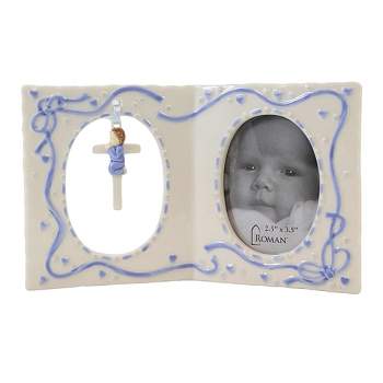 Roman 4.25 In Boy Frame With Cross Picture Baby Single Image Frames