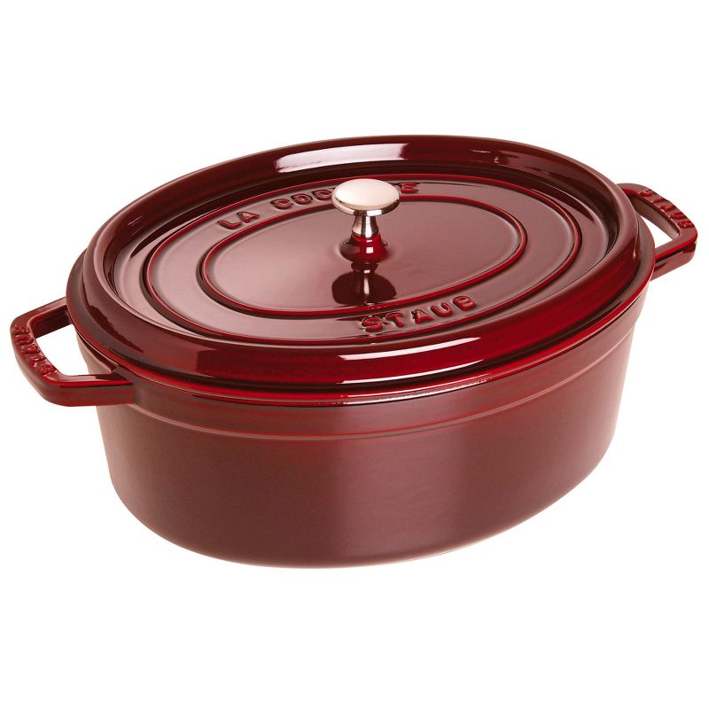 STAUB Cast Iron Oval Cocotte, Dutch Oven, 5.75-quart, serves 5-6, Made in France, 1 of 7