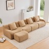 Aukfa Modular Teddy Fabric Sofa,Convertible Modular Sectional Sofa Set , 4-Seats with 1/2 Ottoman Soft Boneless Design for Living Room - 2 of 4