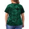 Agnes Orinda Women's Plus Size Velvet Soft Crew Neck Short Sleeve Party T-Shirts - 4 of 4