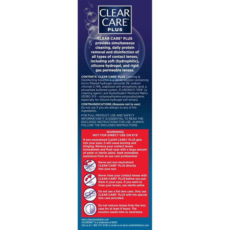 Clear Care Plus with Hydraglyde Twin Pack For Soft Lenses - 24 fl oz, 5 of 7