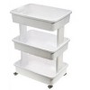 3-Tier Plastic Multi-Purpose Rolling Laundry Cart, Arctic White, Case Pack 1 - 2 of 4