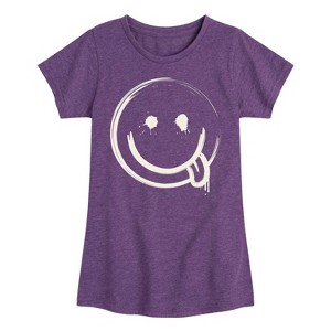 Girls' - Instant Message - Splatter Face Fitted Short Sleeve Graphic T-Shirt - 1 of 4