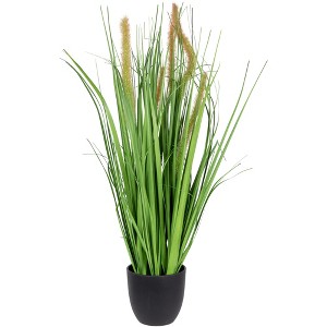 Northlight 24" Artificial Onion Grass Plant in Black Pot - 1 of 4