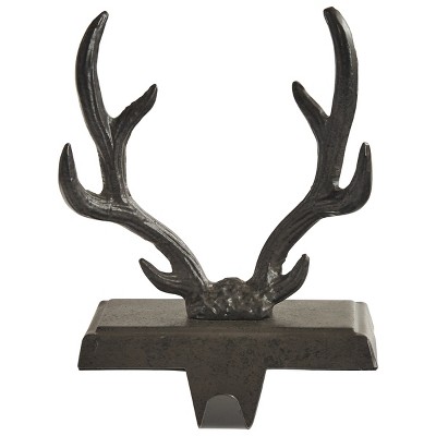 Split P Antler Rustic Brown Iron Stocking Hanger