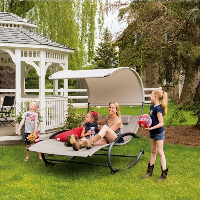 Sienna Steel Dual Seated Outdoor Chaise Rocker