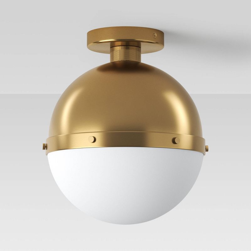 Globe Flush Mount Light Fixture Brass/White - Threshold&#8482;, 1 of 6
