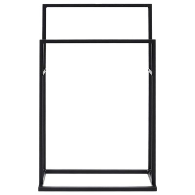 Black Iron Freestanding 2-Tier Towel Rack