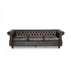 Contemporary Dark Brown 3-Seater Sofa - 2 of 4