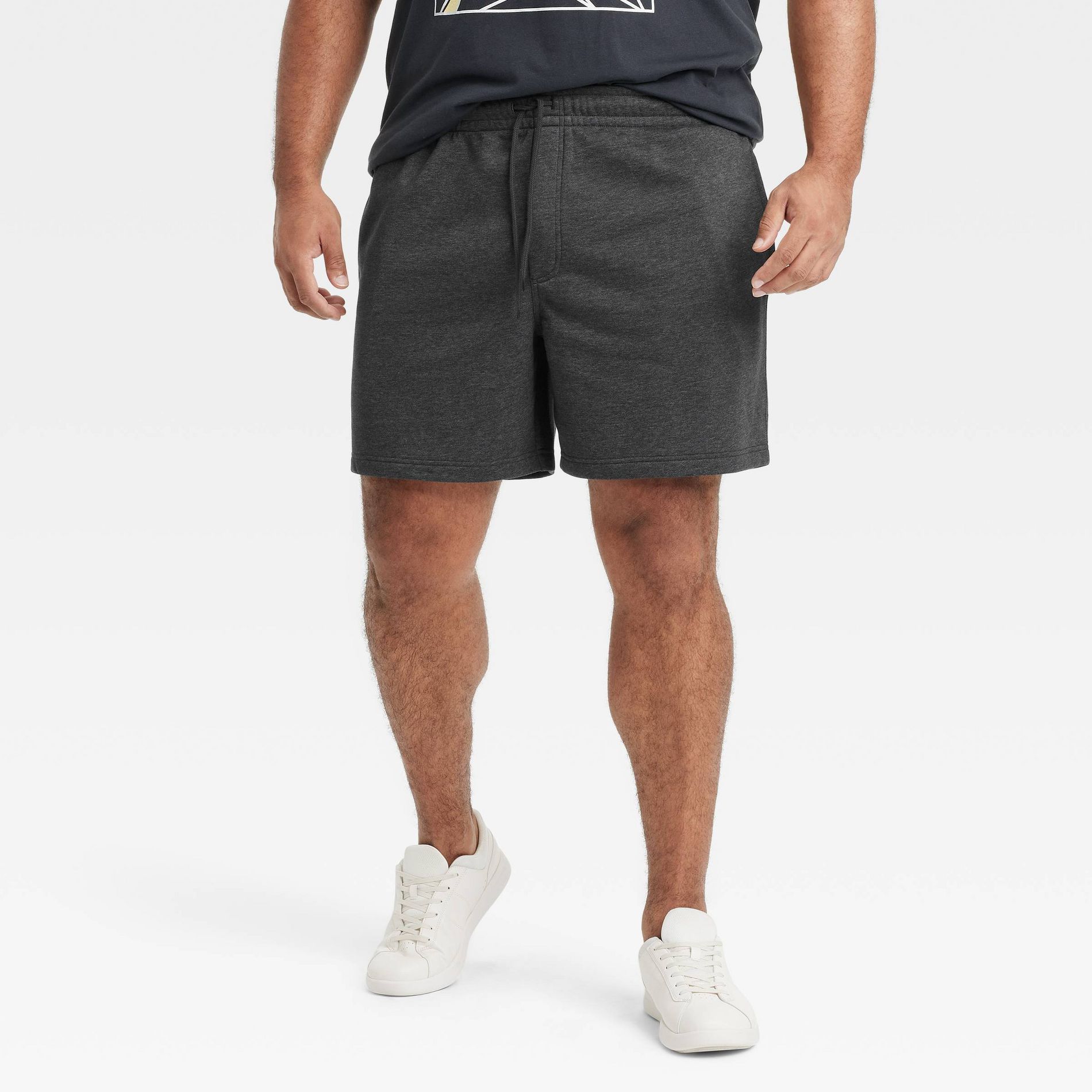 Men's Big & Tall Every Wear 7" Ultra Soft Fleece Pull-On Shorts - Goodfellow & Co™ Dark Gray 3XL: Mid Rise