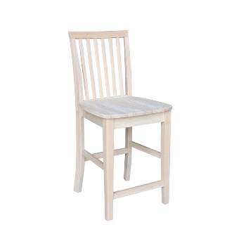 Mission Slat Back Counter Height Barstool Unfinished - International Concepts